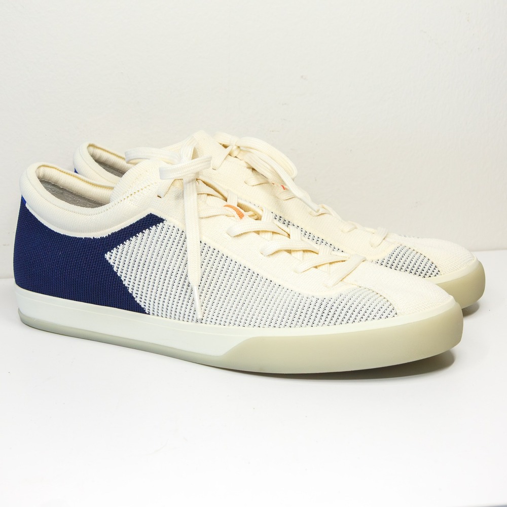 ROTHYS‎ The Lace Up Knit Sneakers Low Top Ecru Navy Womens Sz 13